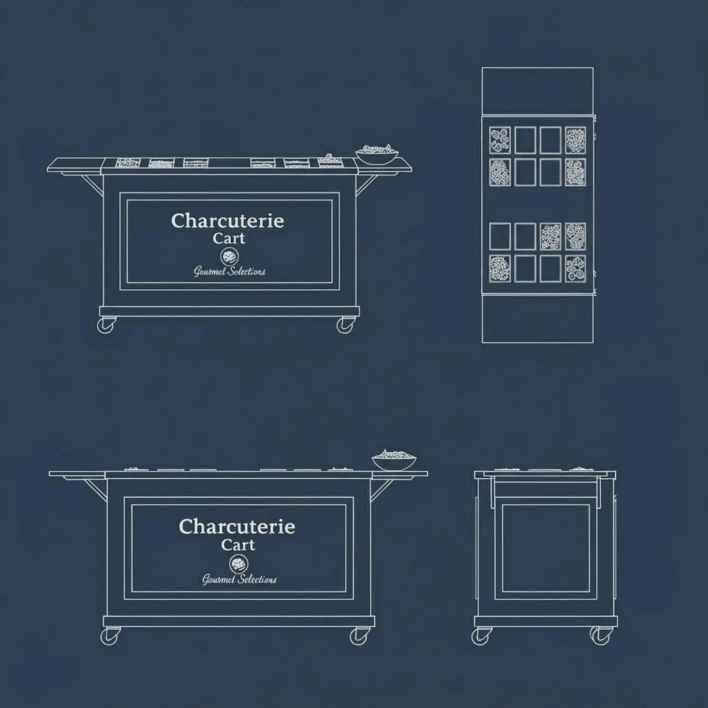 DIY Collapsible Charcuterie Cart Plans: Mobile Bar Cart (PDF)