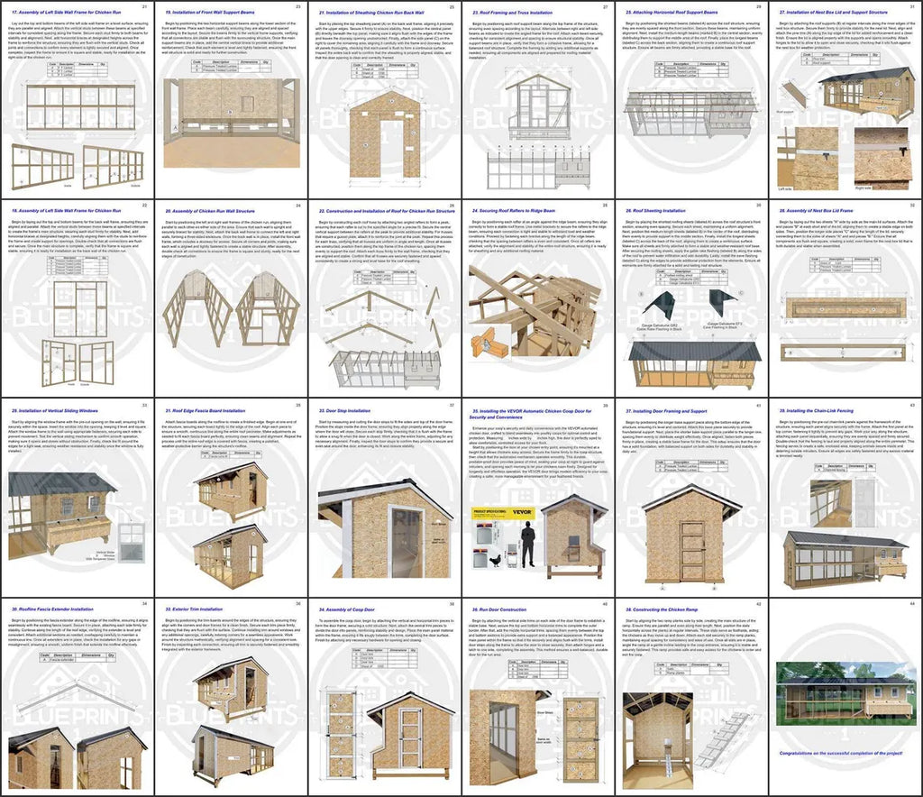 Chicken Coop Plans | 8x8 Walk-In Design + 8x16 Run | DIY Backyard PDF