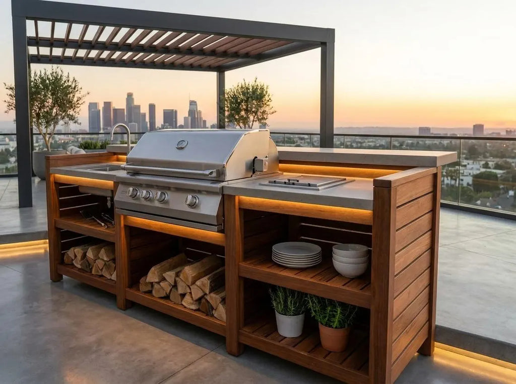 DIY Outdoor Kitchen Plans | Grill Station Bar & Sink Cabinet Woodworking Blueprint PDF