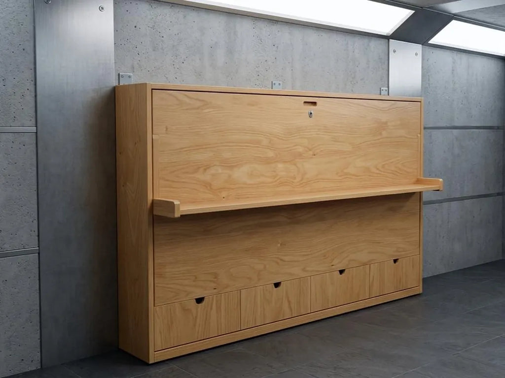 Horizontal Murphy Bed Desk Plans | Queen Size Wall Bed Blueprint (Digital Download)